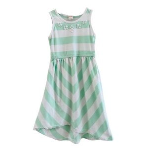 Gymboree Girls Fruit Punch Mint Chevron Striped Gem Knit Dress Size 6
